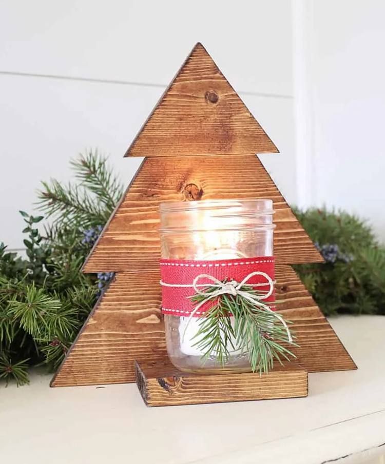73. Mason Jar Christmas Tree