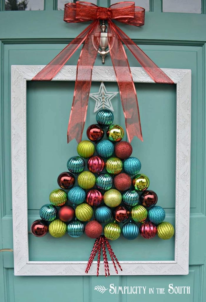 99. Framed Tree Ornament Wreath