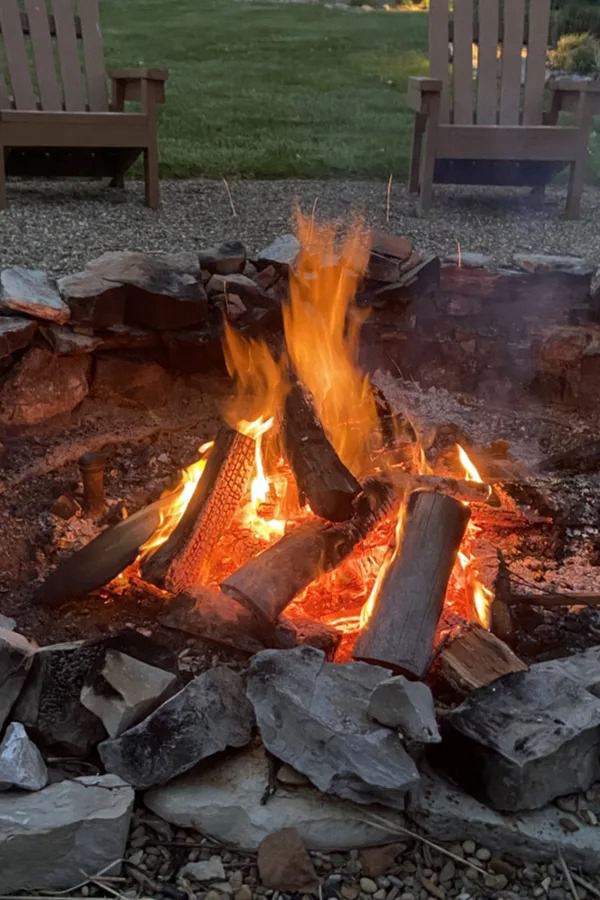 10. Simple Natural Stone Fire Pit