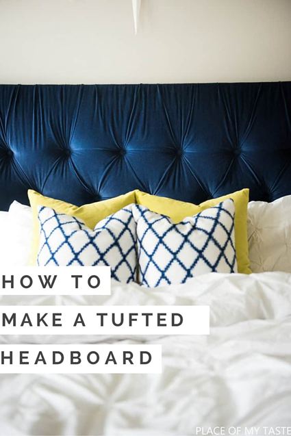 11. Tufted Velvety Headboard