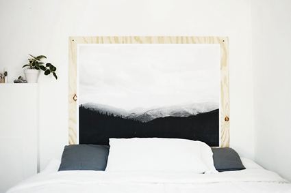 12. Plywood Print Headboard