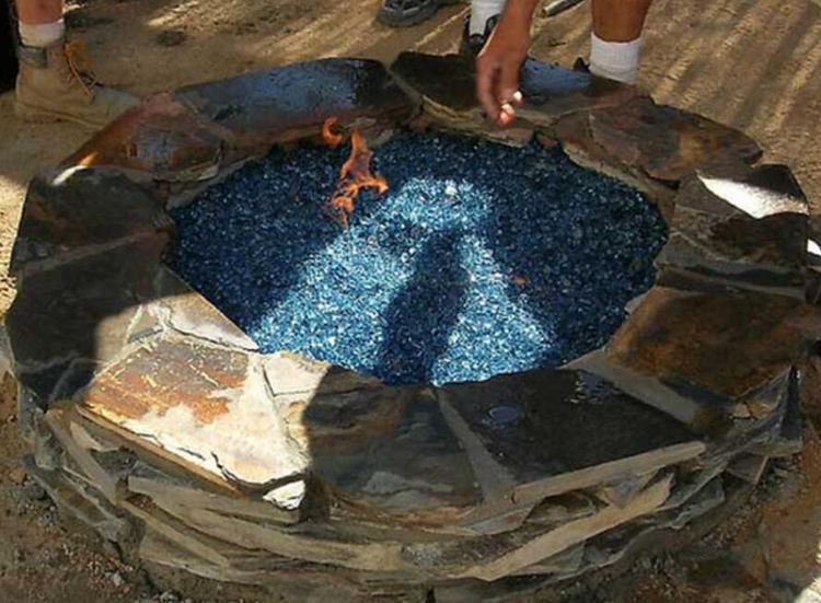 15. Fire Pit With Fireplace Glass