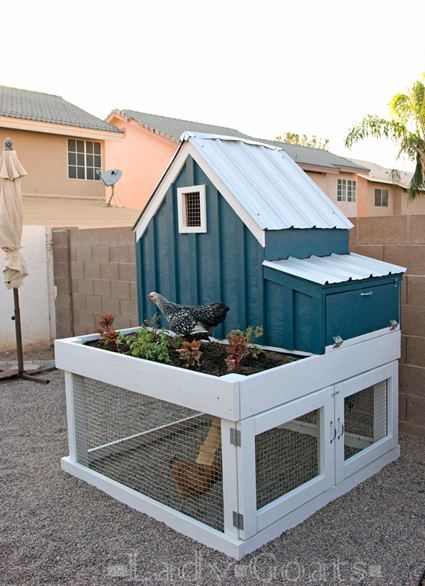 2. Chicken Coop with Planter