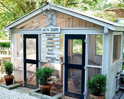 25. Large Chicken Coop with Signs