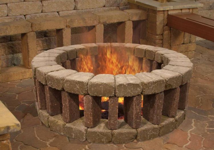 3. Fancy Brick Fire Pit