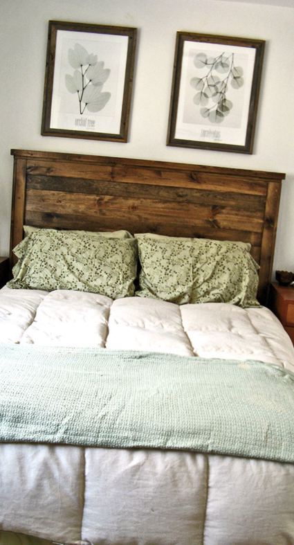 32. Rustic Wood Pallet Headboard