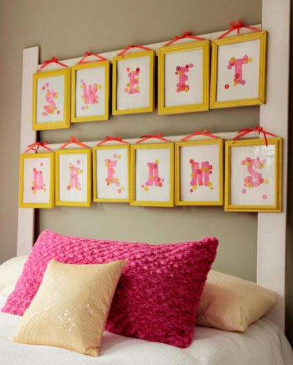 42. Multiple Picture Frame Headboard