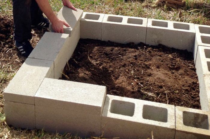 55. Cinder Block Raised Bed with Caps