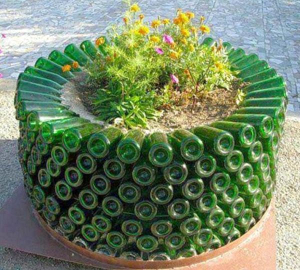 56. Glass Bottle Raised Bed