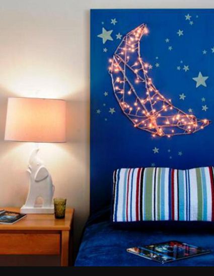 56. Star and Crescent Moon Headboard