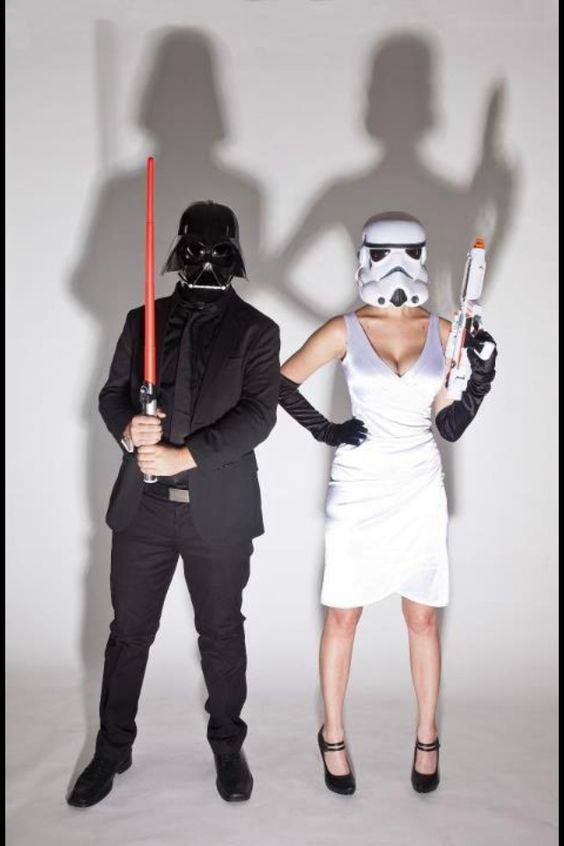 6. Star Wars Couple Darth Vader and StormTrooper  Costume