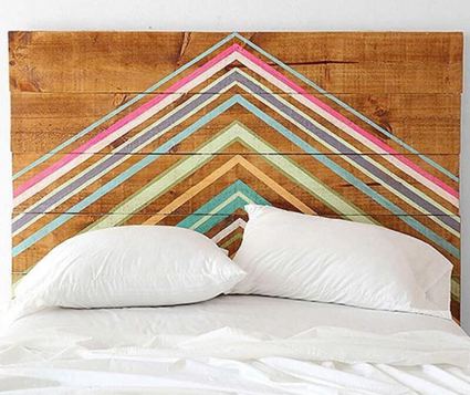 64. Painted Wood Headboard