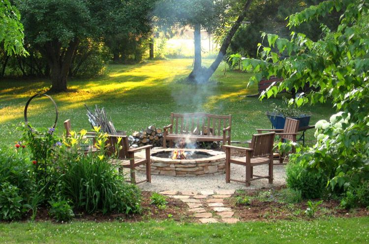 7. Flat Stone Firepit