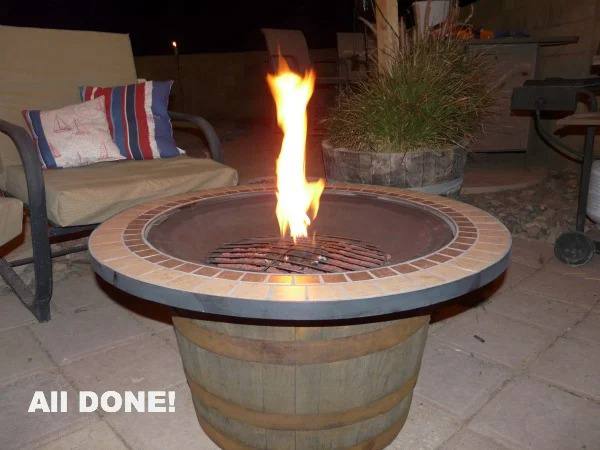 70. Whiskey Barrel Fire Pit