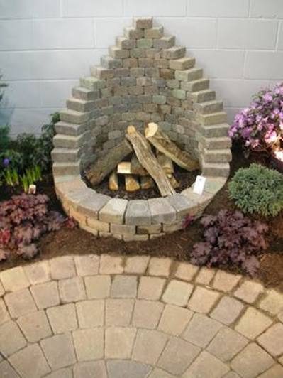 76. Stacked Brick Fire Pit