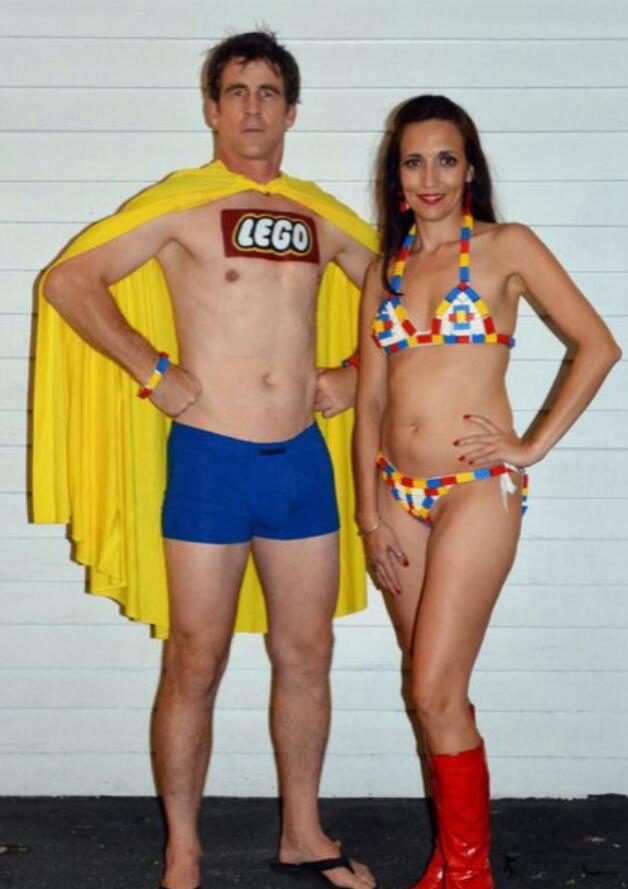 91. Captain Lego and Lego Bikini Costumes