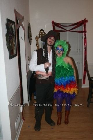 12. DIY Pirate and Parrot Couple Costume