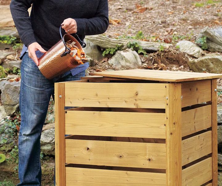 18. Decorative Lumber Compost Bin