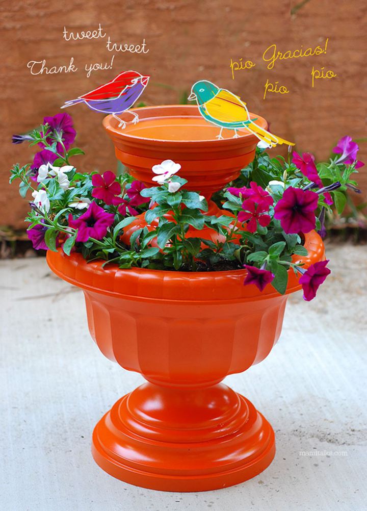 24. The Flower Pot Bird Bath