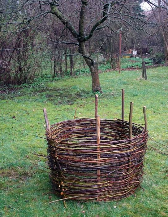 5. Woven Basket Compost Bin