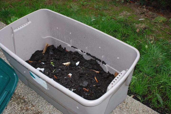 51. Plastic Tote Compost Bin