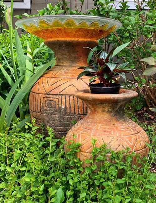 63. Vintage Pot Bird Bath