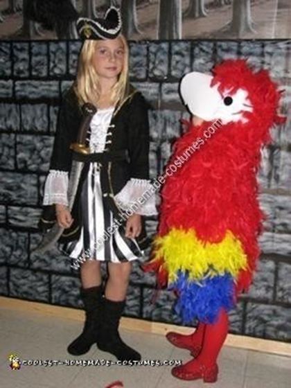 71. Lady Buccaneer Pirate and Her Parrot Costume